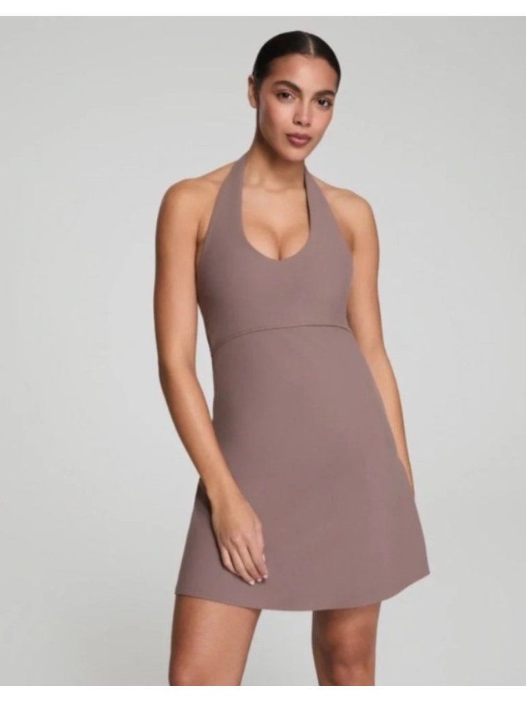 New Spanx Spanxsmooth Onform Halter Mini Dress Smoke Small Sport Athleisure